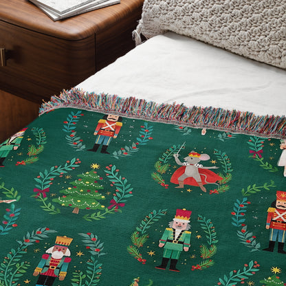 Nutcracker Ballet Christmas Woven Blanket 🎄🩰