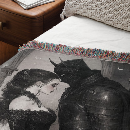 Dark Gothic Romance Woven Throw Blanket 🖤✨