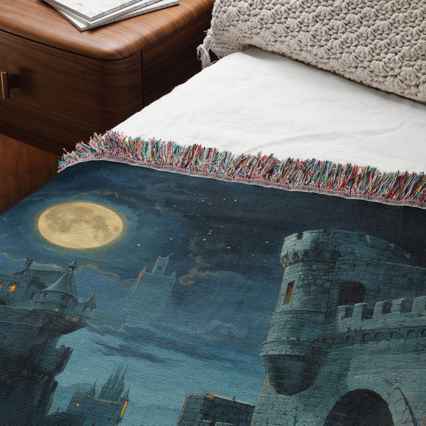 Gothic Cat Moonlight Woven Blanket 🌙🐾