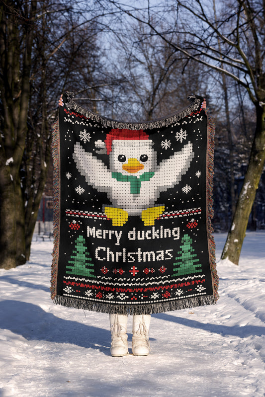 "Merry Ducking Christmas" Festive Throw Blanket 🎄🦆