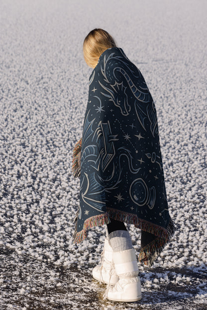 Blue Celestial Dragon Throw
