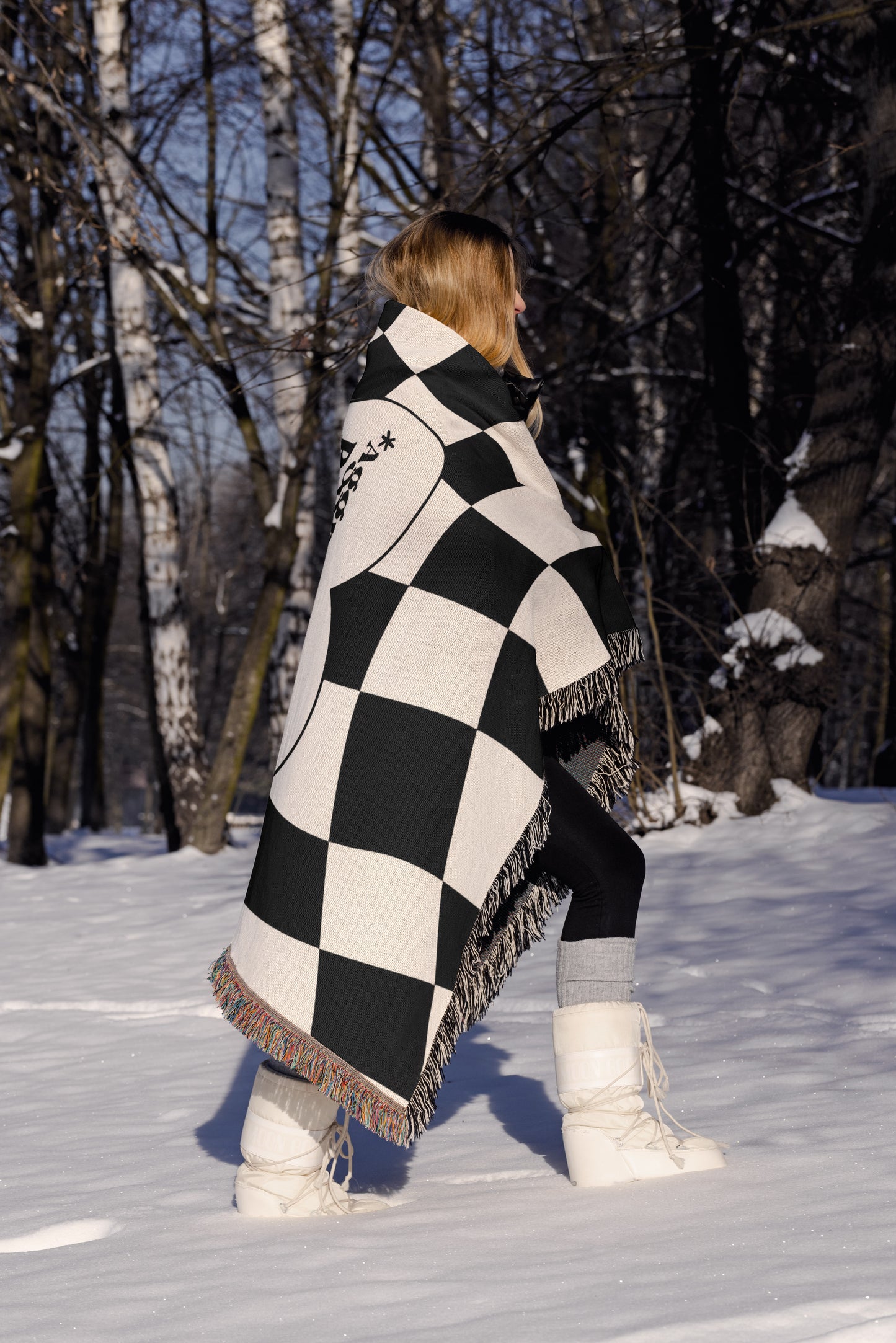 📚 "Aggressively Reading" Gothic Checkerboard Blanket