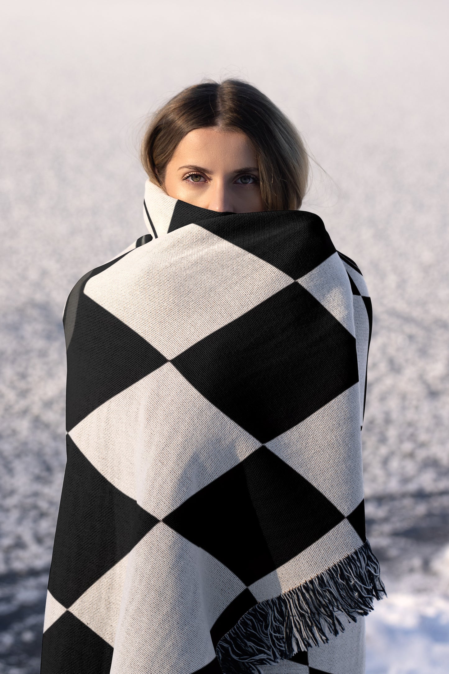 📚 "Aggressively Reading" Gothic Checkerboard Blanket