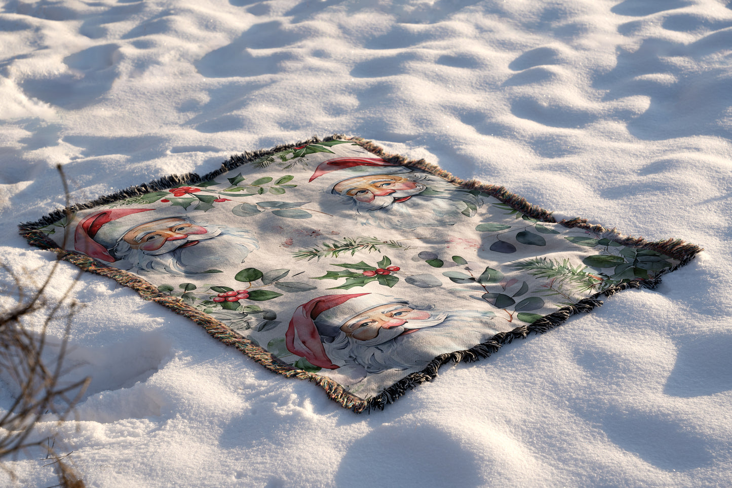 Vintage Santa Christmas Throw Blanket 🎅❄️