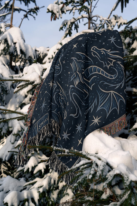 Blue Celestial Dragon Throw