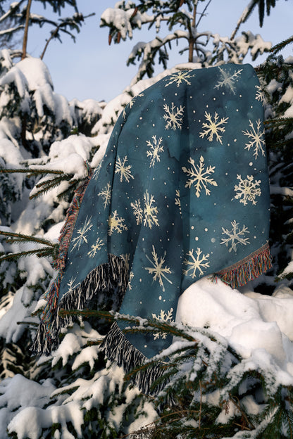 Snowflake Wonderland Winter Woven Throw Blanket ❄️✨