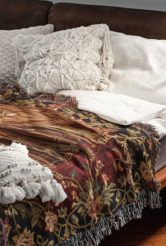 Lion House Woven Throw Blanket - MagicMerchEmporium