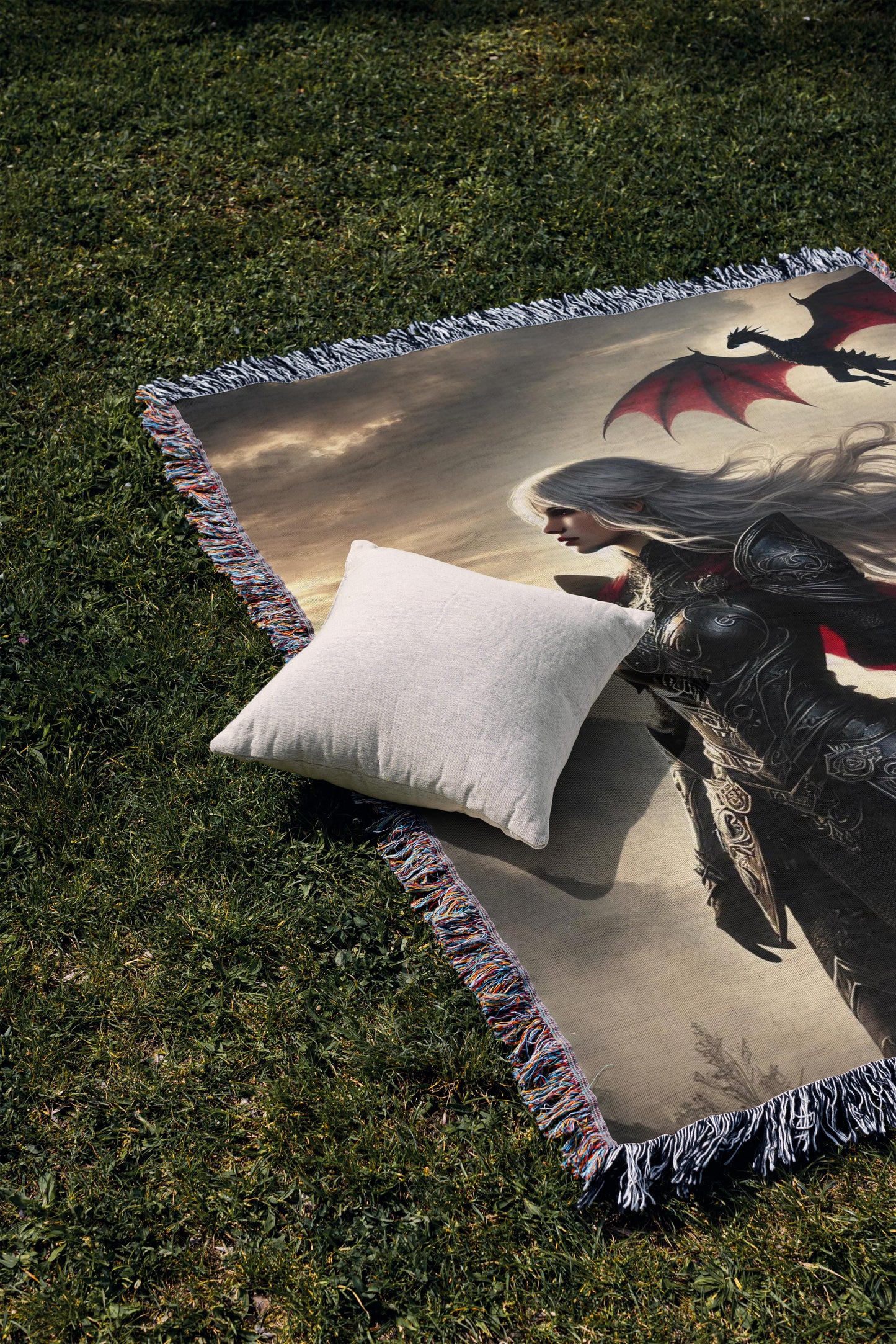 🐉 Dragon Rider Woven Tapestry Blanket | TOG & Fantasy Bookish Merch 🌙