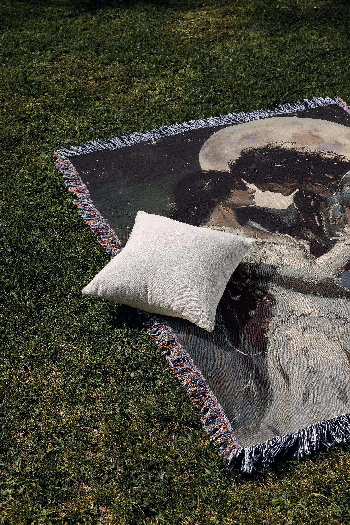 🌙 Gothic Romance Woven Tapestry Blanket