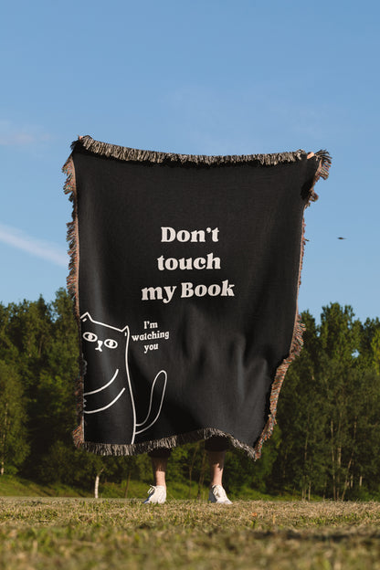 🐾 "Don't Touch My Book" Cat Blanket