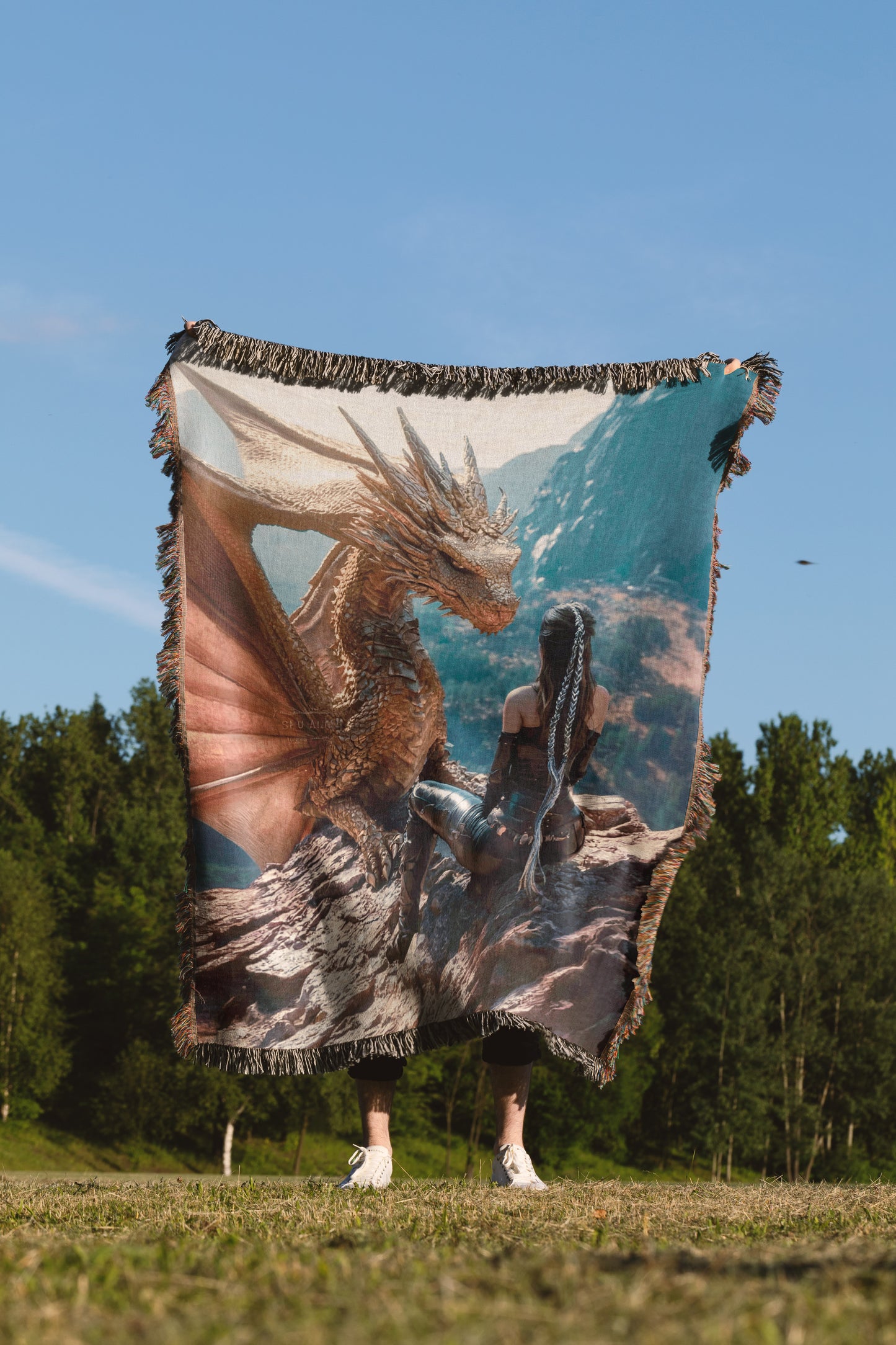 🛡️ Andarna Woven Blanket – Fourth Wing Dragon Rider Throw 🐉