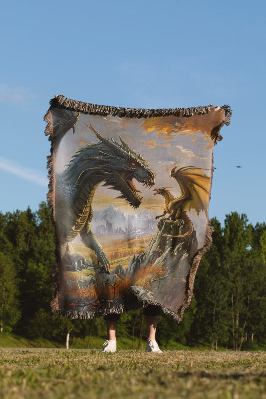 🐉 Fourth Wing Dragon Woven Tapestry Blanket 🐲