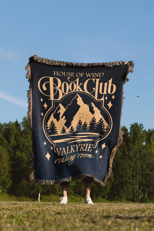 🌟 House of Wind Book Club Woven Blanket – Valkyrie Reading Room Edition 📚✨