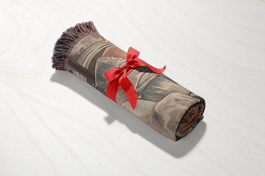 Romantic Medieval Jacquard Woven Throw Blanket - MagicMerchEmporium