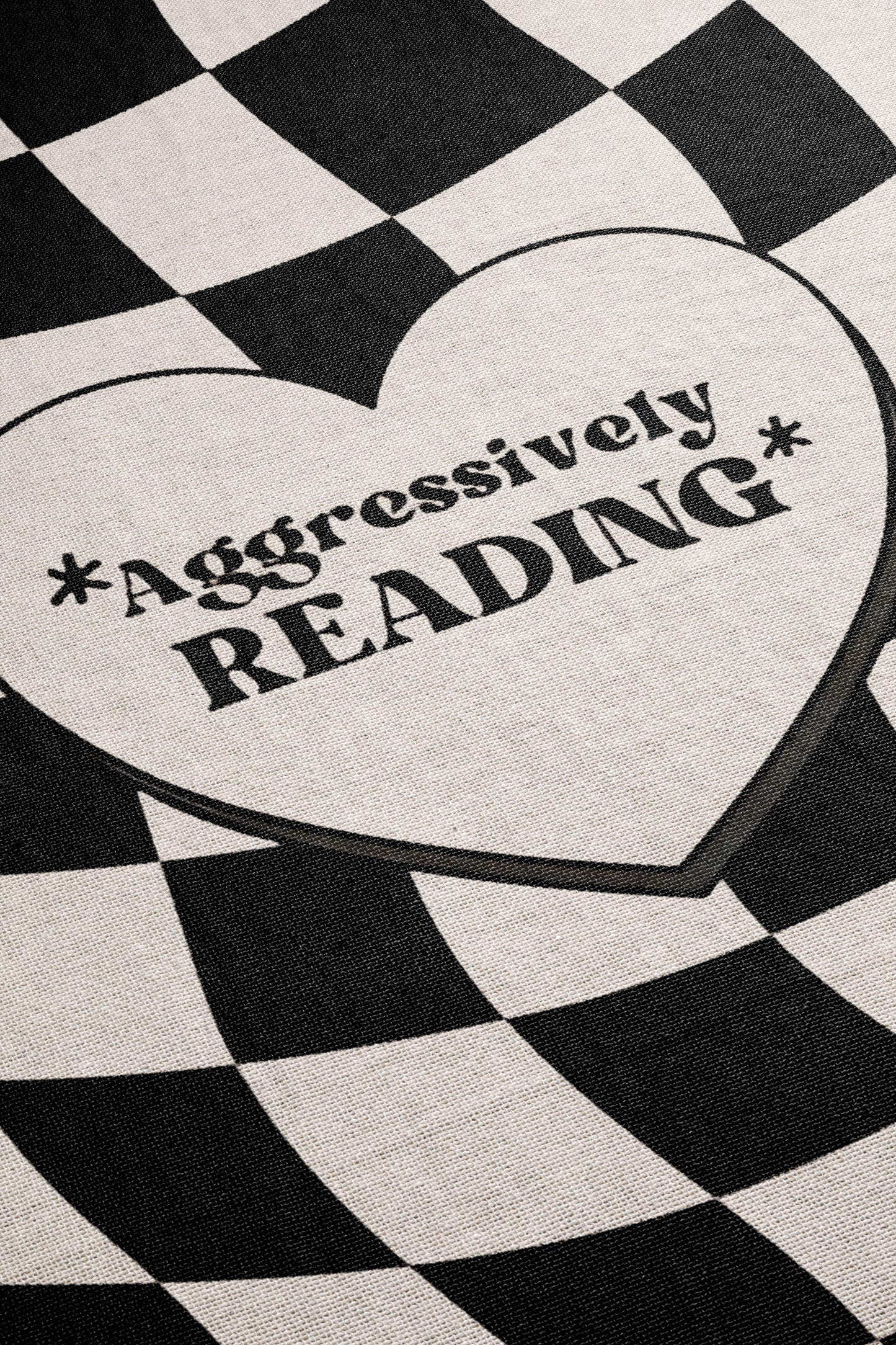 📚 "Aggressively Reading" Gothic Checkerboard Blanket