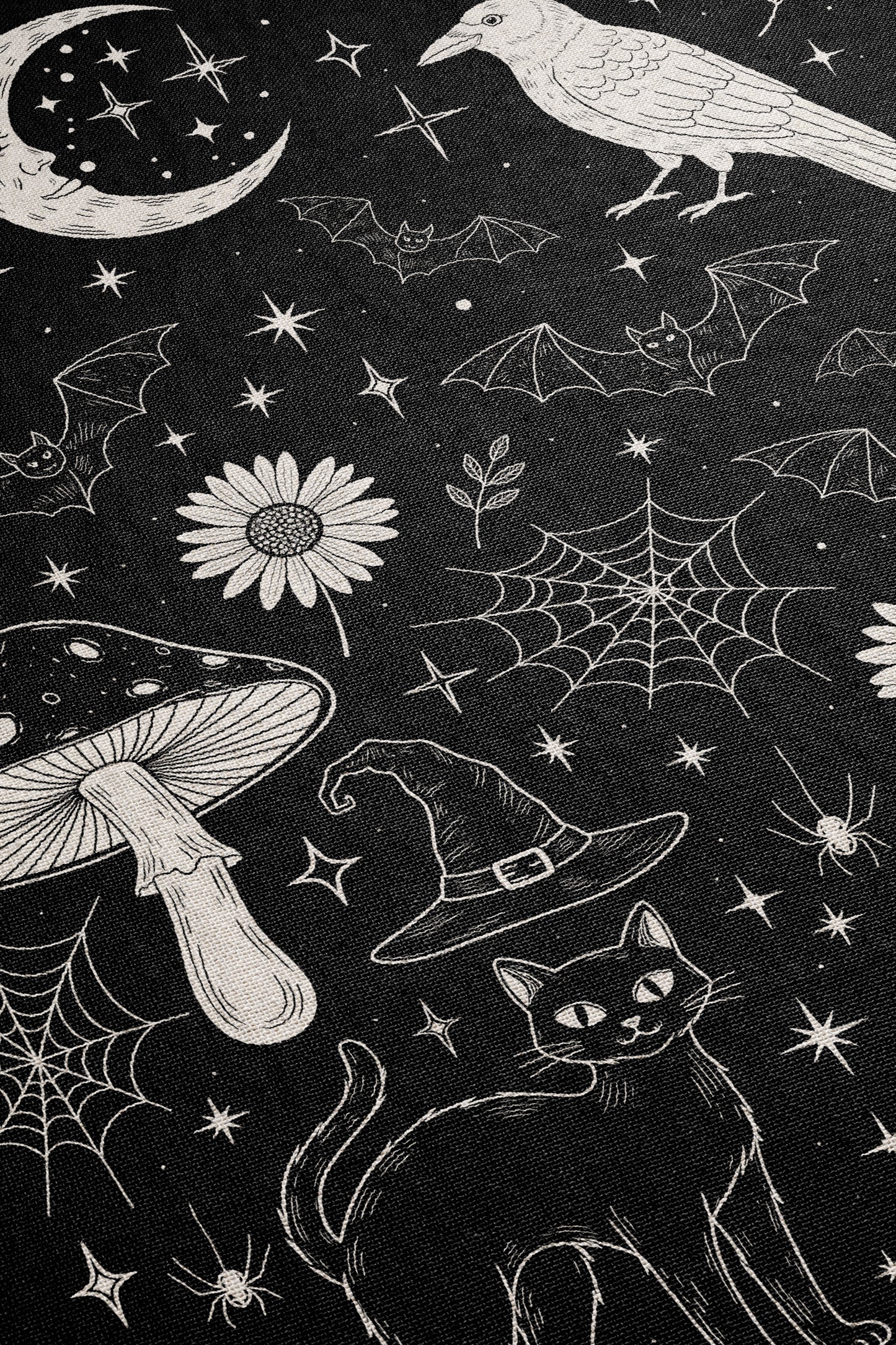 Black Cat & Raven Halloween Blanket