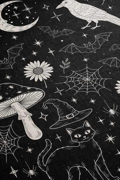 Black Cat & Raven Halloween Blanket