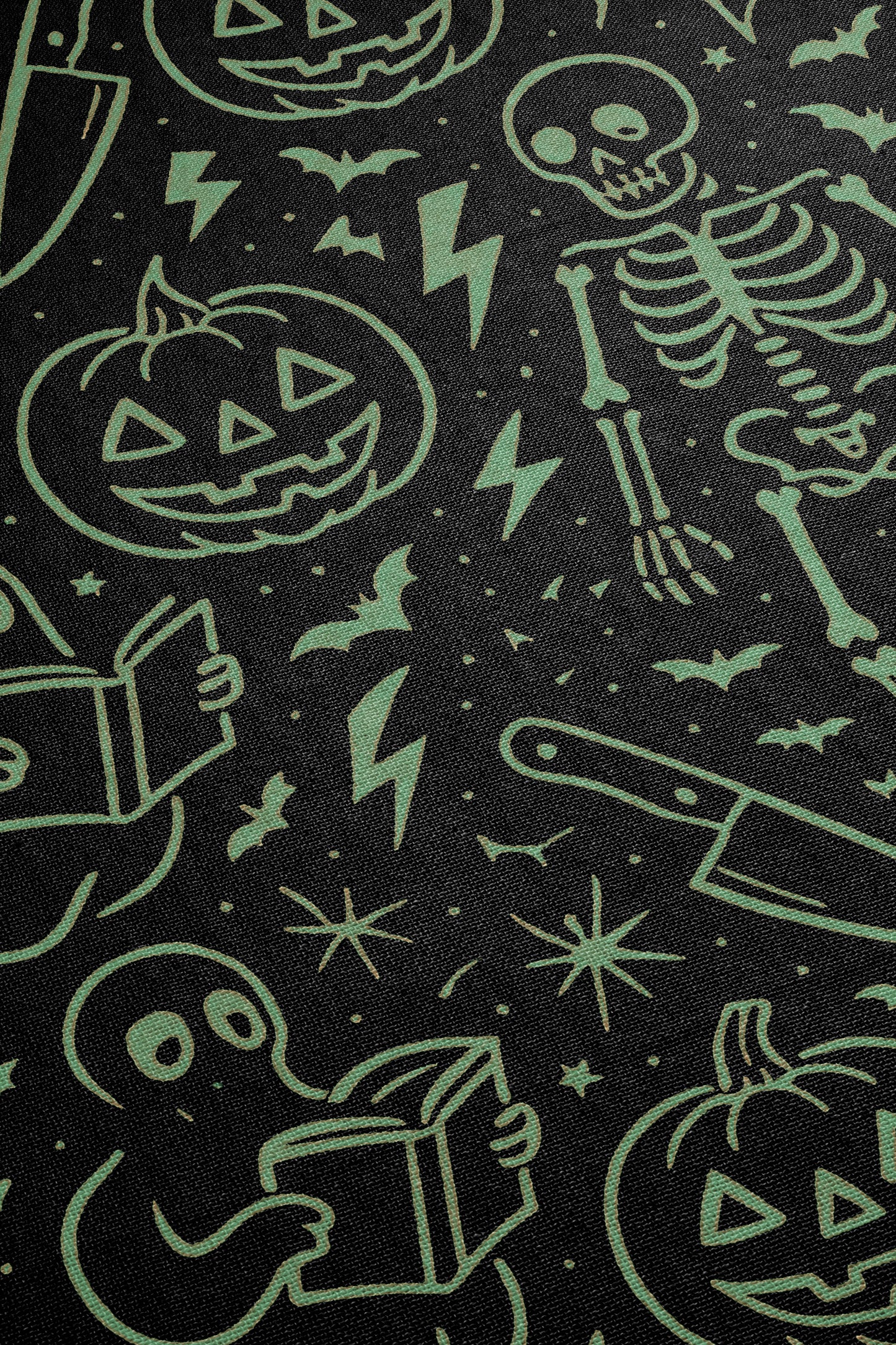 Green Halloween Woven Blanket