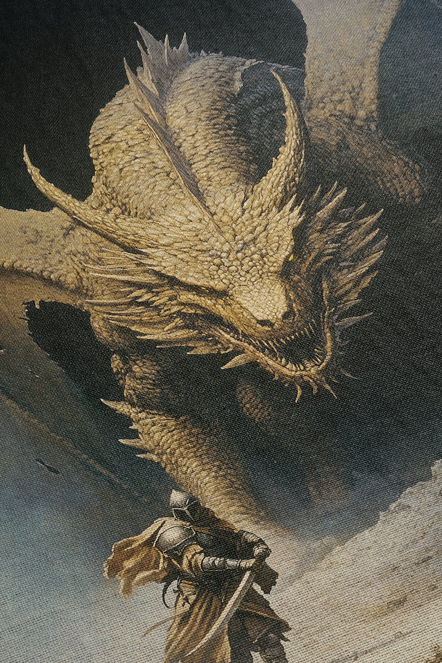 🛡️ Knight vs. Dragon Woven Blanket