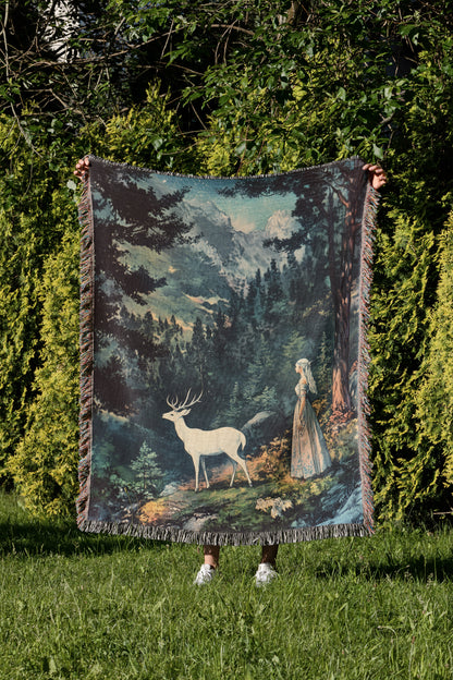 🌲 Throne of Glass Woven Tapestry Blanket | Celaena Sardothian 🦌