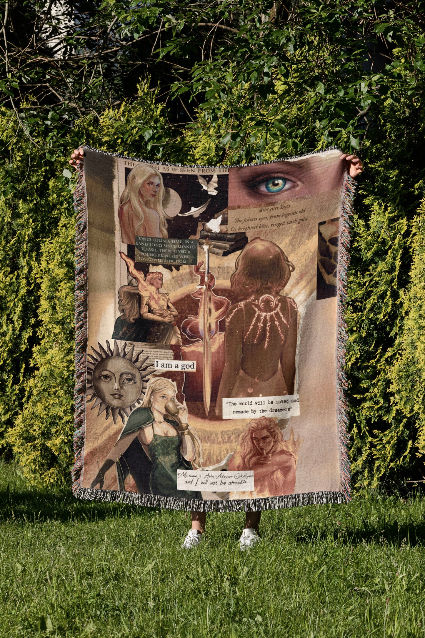 ✨ "Dreamer’s Collage" Woven Throw Blanket ✨