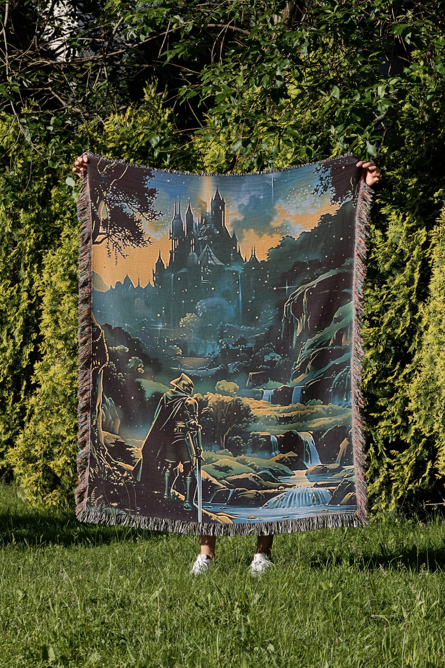 🏰 Fantasy Castle Jacquard Woven Blanket