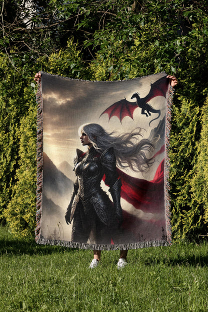 🐉 Dragon Rider Woven Tapestry Blanket | TOG & Fantasy Bookish Merch 🌙