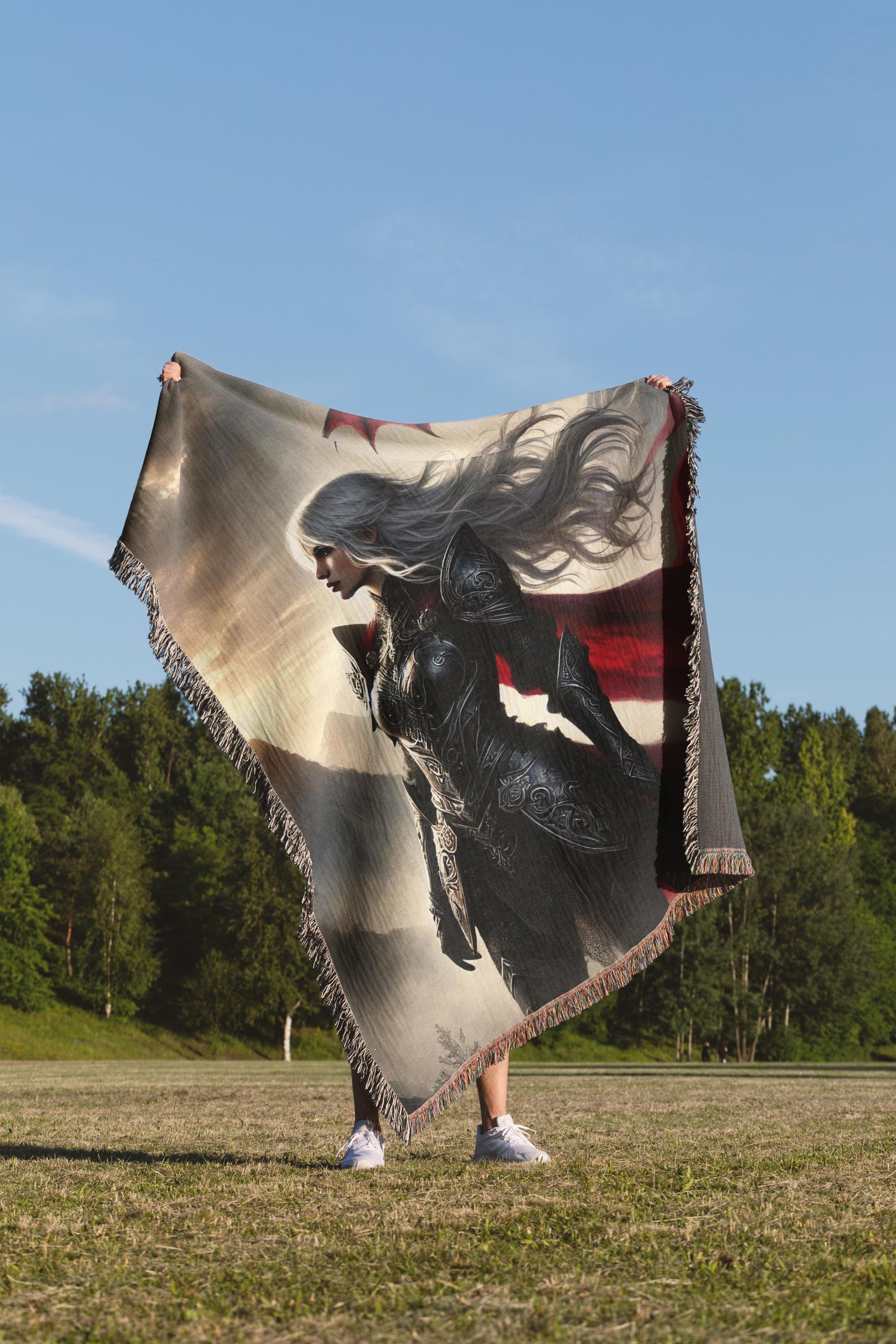 🐉 Dragon Rider Woven Tapestry Blanket | TOG & Fantasy Bookish Merch 🌙