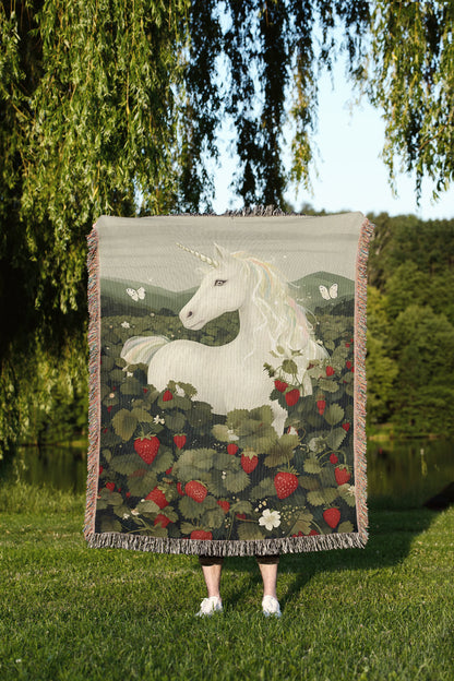 Enchanted Unicorn Tapestry Blanket 🦄🍓