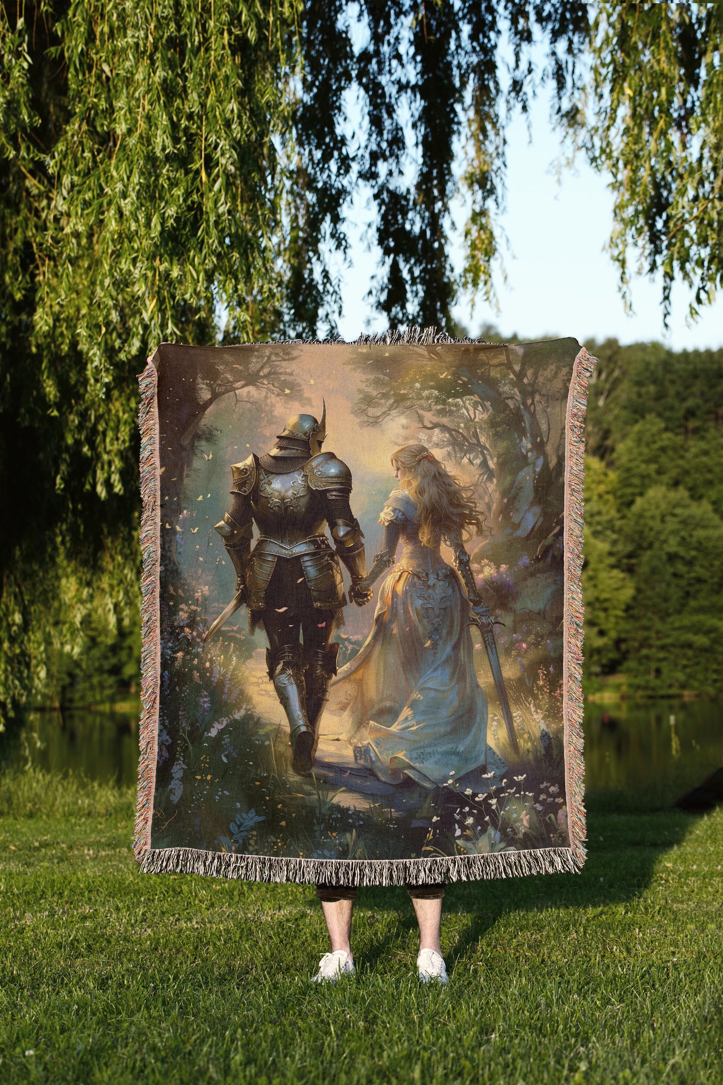 ✨ Medieval Romance Woven Throw Blanket