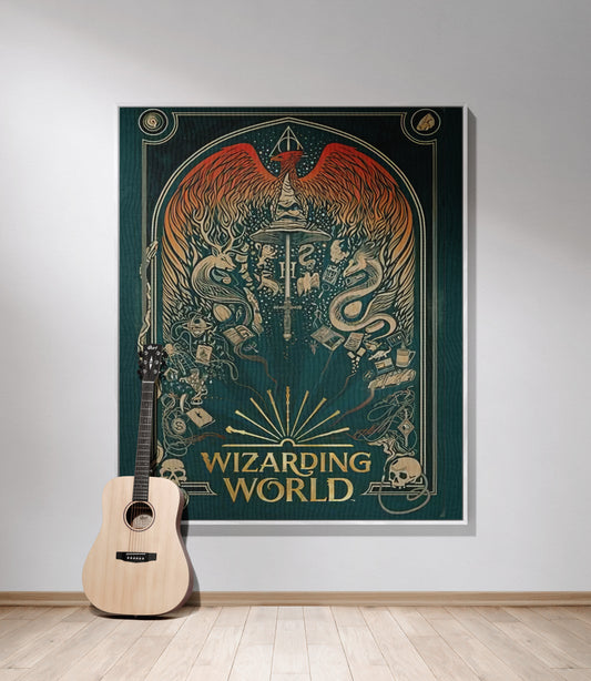 🧙‍♂️ Enchanted Wizarding World Tapestry Blanket