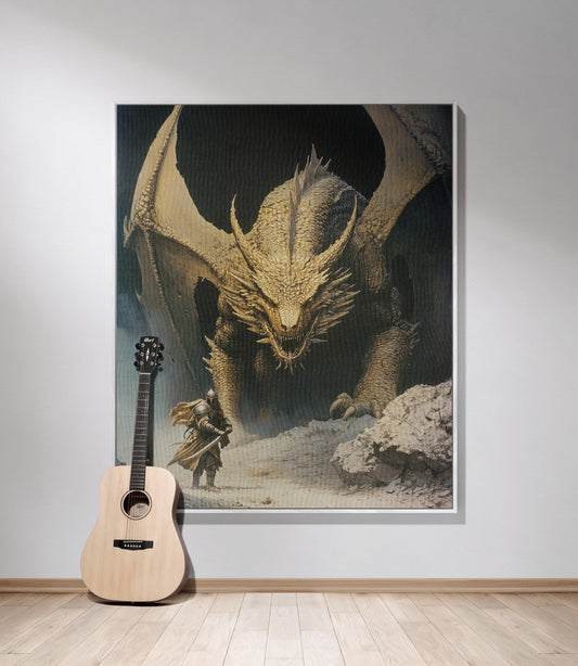 Knight vs. Dragon Woven Throw Blanket