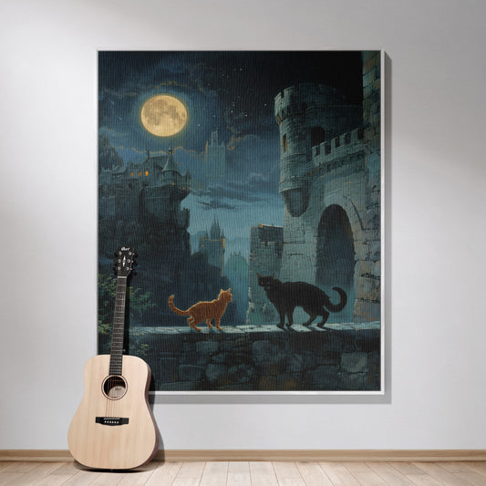 Gothic Cat Moonlight Woven Blanket 🌙🐾