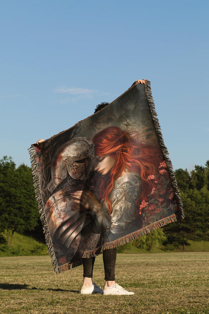 🖤 Dark Romance Woven Tapestry Blanket