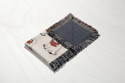 Cute Ghost Pattern Woven Throw Blanket