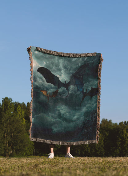 🌪️ Fourth Wing Woven Throw Blanket – Dragon Rider’s Dream 🌪️