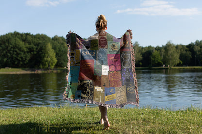 📚 Wizard Books Woven Tapestry Blanket | Potterhead Must-Have 🧙‍♂️