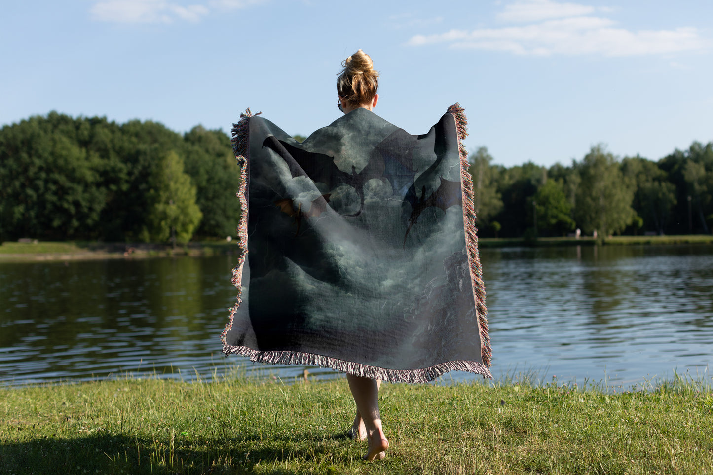 🌪️ Fourth Wing Woven Throw Blanket – Dragon Rider’s Dream 🌪️