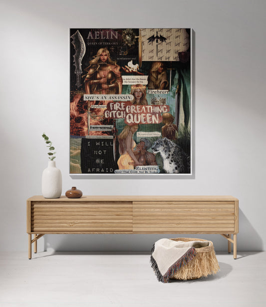 "Fire Breathing Queen" Woven Throw Blanket