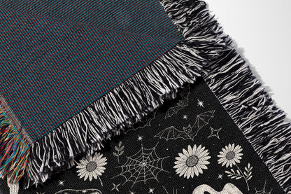 Black Cat & Raven Halloween Blanket