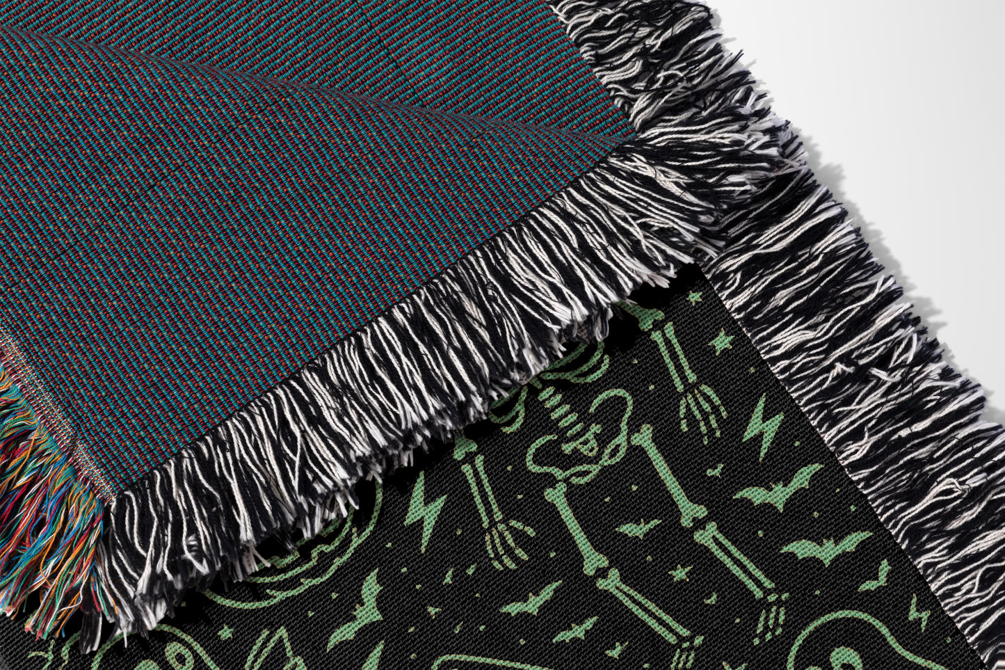 Green Halloween Woven Blanket
