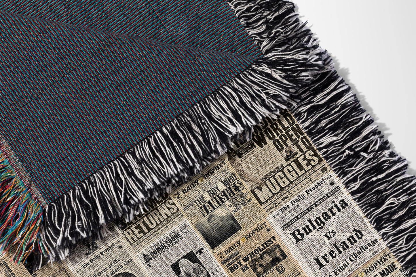 📰 Wizard Newspaper Woven Tapestry Blanket | Potterhead Magic 🧙‍♂️