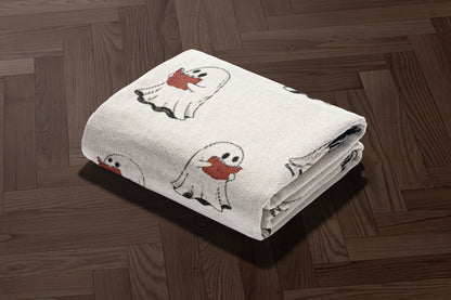 Cute Ghost Pattern Woven Throw Blanket