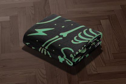 Green Halloween Woven Blanket