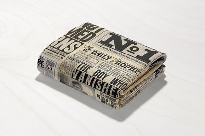 📰 Wizard Newspaper Woven Tapestry Blanket | Potterhead Magic 🧙‍♂️