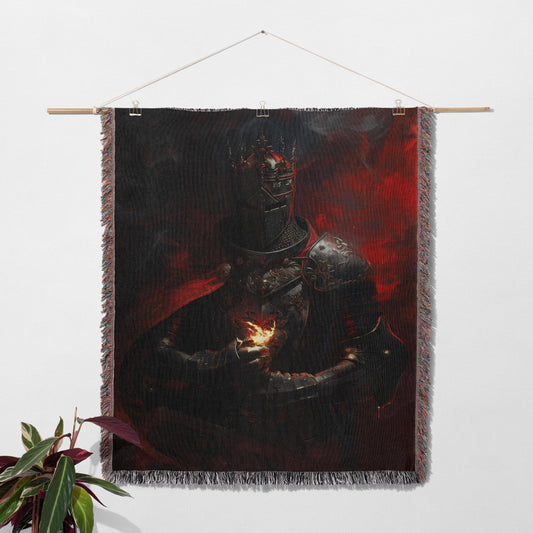 🖤 Dark Academia Jacquard Woven Blanket | Gothic Aesthetic Decor