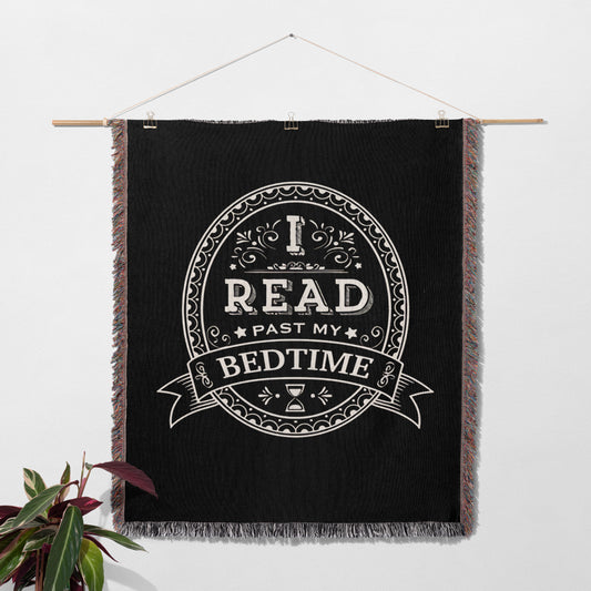 "I Read Past My Bedtime" Woven Throw Blanket - MagicMerchEmporium