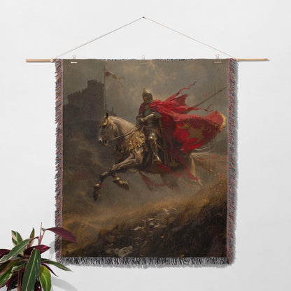 🛡️ Medieval King Woven Tapestry Blanket