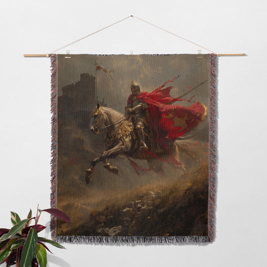 🛡️ Medieval King Woven Tapestry Blanket