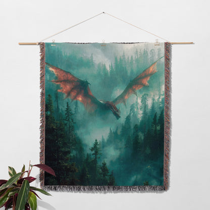 🪶 Tairn Woven Blanket – Fourth Wing Dragon Rider Throw 🐉